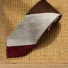 Pini Parma Brown And Bordeaux Shantung Tie - Hand Made In Italy Best