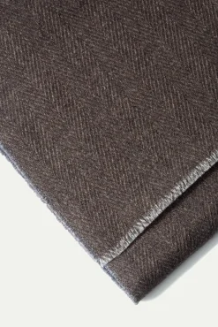 Pini Parma Brown And Light Blue Reversible Herringbone Scarf - Made In Italy Discount