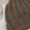 Pini Parma Brown Cashmere Rib Knit Beanie - Made In Italy Flash Sale