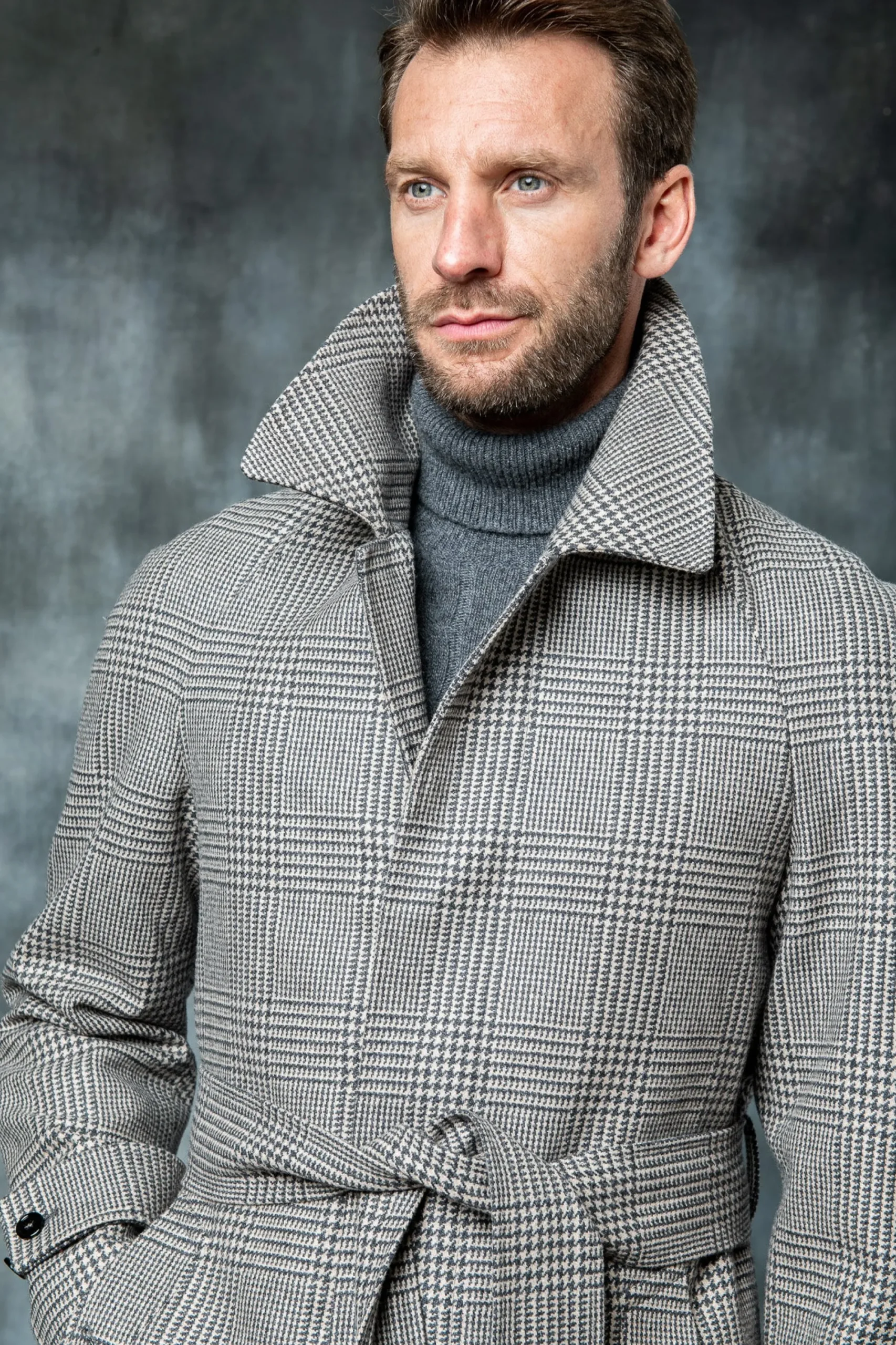 Pini Parma Brown Prince Of Wales Raglan Coat – Made In Italy Discount
