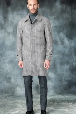 Pini Parma Brown Prince Of Wales Raglan Coat – Made In Italy Discount