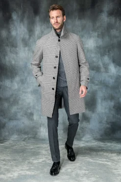 Pini Parma Brown Prince Of Wales Raglan Coat – Made In Italy Discount