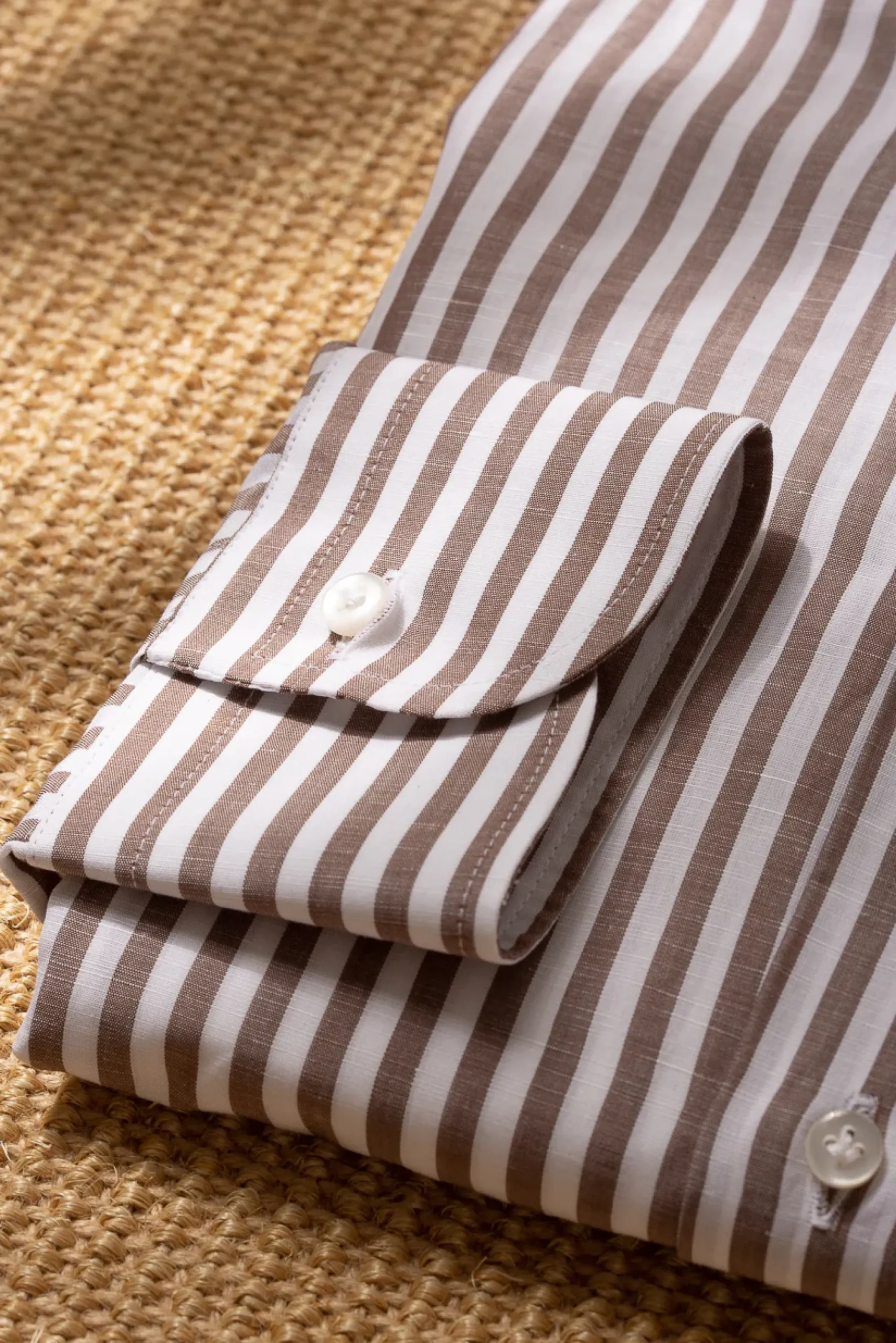 Pini Parma Brown Striped Shirt- Made In Italy Cheap