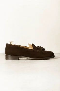 Pini Parma Brown Suede Tassel Loafers - Made In Italy Clearance
