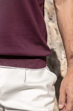 Pini Parma Burgundy Cotton Polo - Made In Italy Best Sale