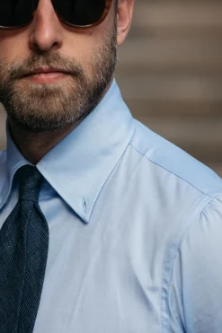 Pini Parma Button Down Light Blue Shirt "Sartoriale Collection" - Made In Italy Discount