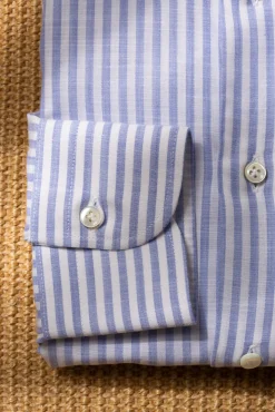 Pini Parma Button Down Light Blue Striped Shirt 