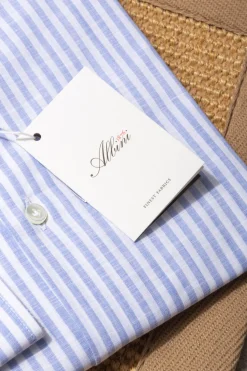 Pini Parma Button Down Light Blue Striped Shirt 