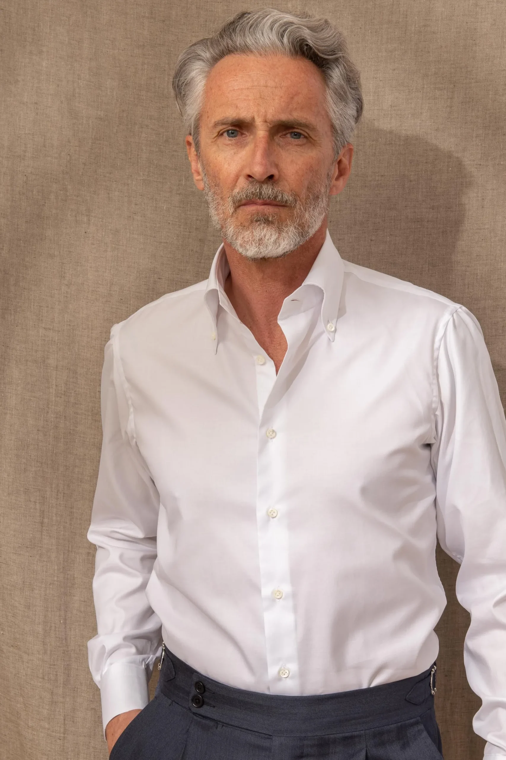 Pini Parma Button Down White Shirt "Sartoriale Collection"- Made In Italy Shop