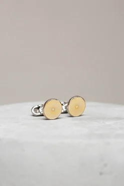 Pini Parma Champagne Cufflinks - Made In Italy New