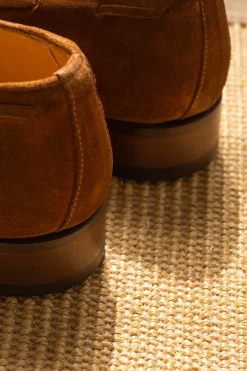 Pini Parma Cognac Suede Tassel Loafer - Made In Italy Shop