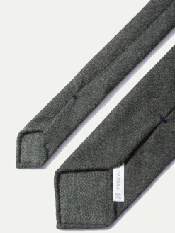 Pini Parma Dark Green Flannel Tie - Hand Made In Italy Shop