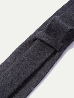 Pini Parma Dark Grey Flannel Tie - Hand Made In Italy New