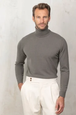Pini Parma Dark Taupe Cashmere Turtleneck – Made In Italy Online