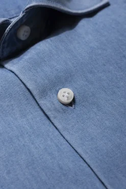 Pini Parma Denim Blue Shirt - Made In Italy Fashion