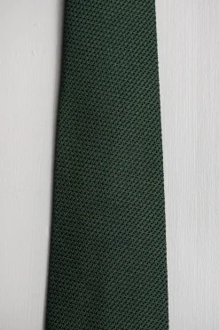 Pini Parma Green Grenadine Silk Tie - Hand Made In Italy Outlet
