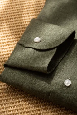 Pini Parma Green Linen Shirt - Made In Italy Cheap