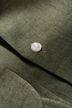 Pini Parma Green Linen Shirt - Made In Italy Cheap