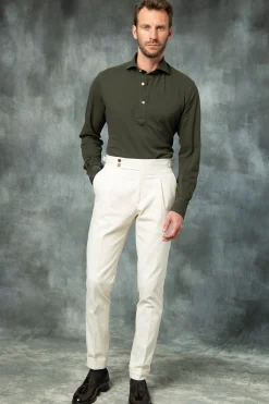 Pini Parma Green Popover Polo Shirt - Made In Italy Online