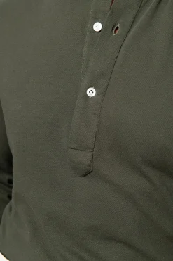 Pini Parma Green Popover Polo Shirt - Made In Italy Online