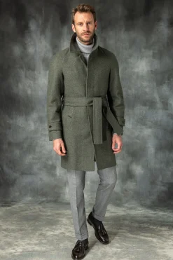 Pini Parma Green Raglan Coat – Made In Italy Best Sale