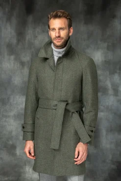 Pini Parma Green Raglan Coat – Made In Italy Best Sale