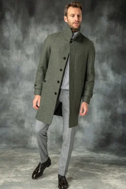 Pini Parma Green Raglan Coat – Made In Italy Best Sale
