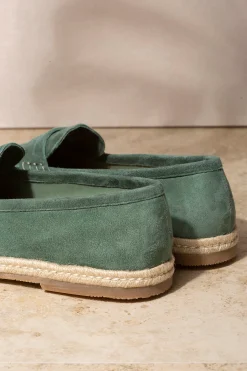 Pini Parma Green Suede Espadrilles - Made In Italy Store