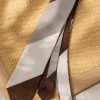Pini Parma Grey And Brown Shantung Tie - Hand Made In Italy Best