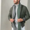 Pini Parma Grey And Green Reversible Herringbone Scarf - Made In Italy Store