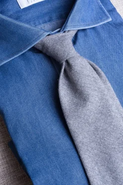 Pini Parma Grey Flannel Tie - Hand Made In Italy Hot
