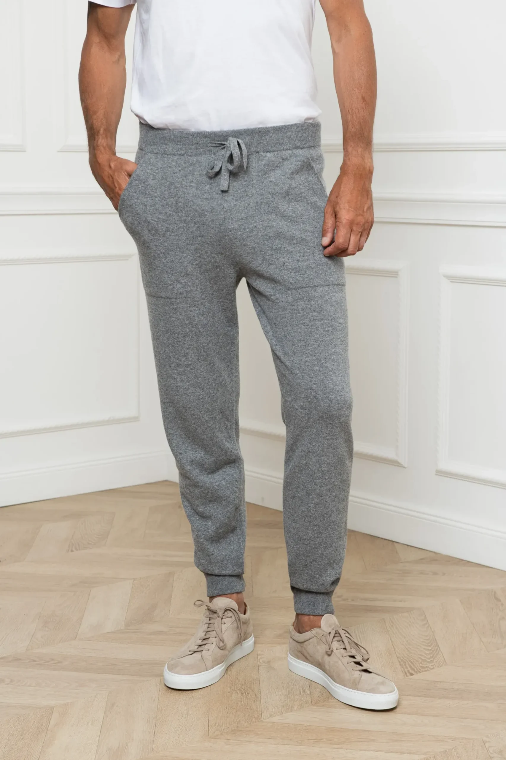 Pini Parma Grey Leisure Joggers - Made In Italy Sale