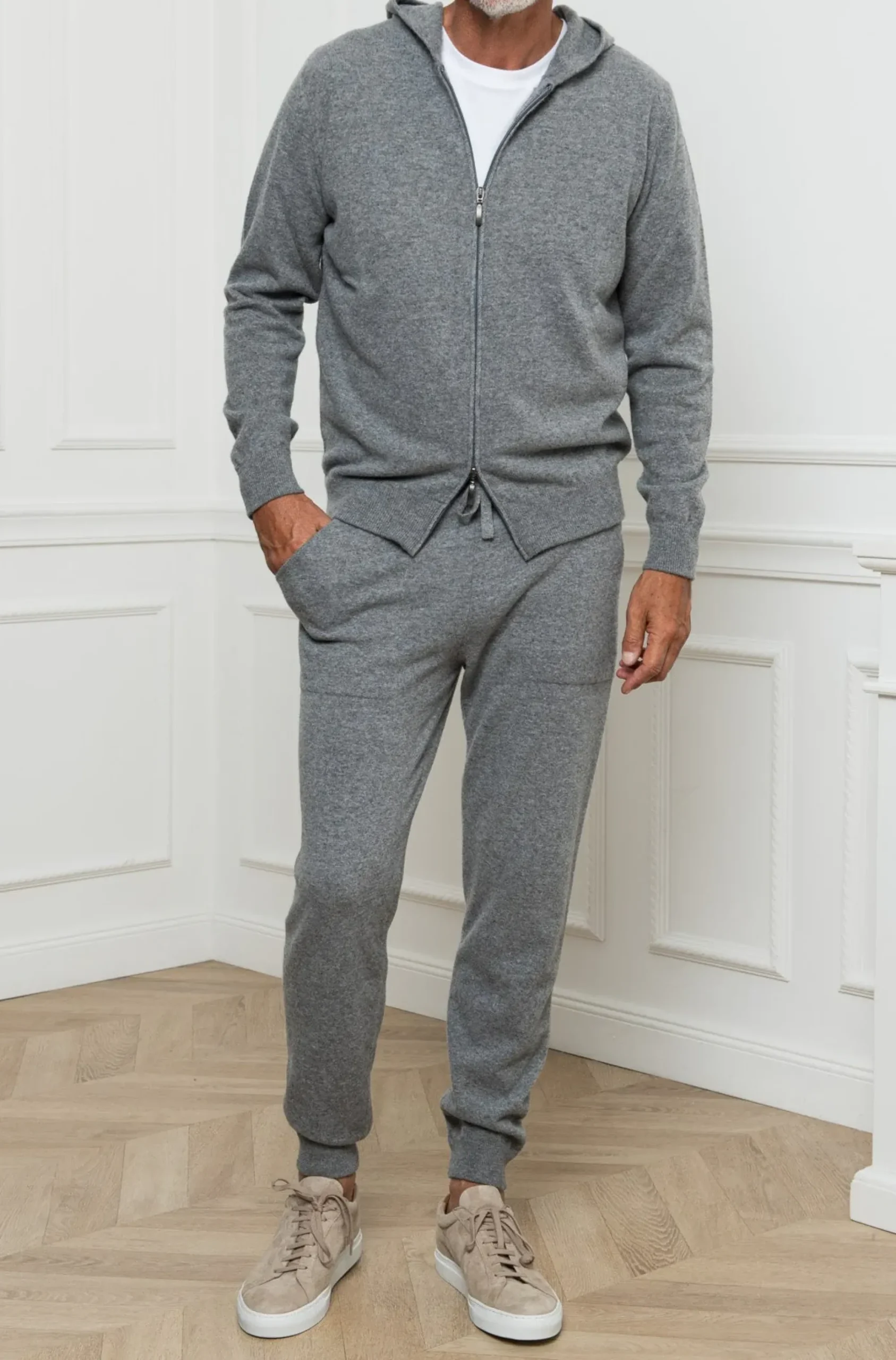 Pini Parma Grey Leisure Joggers - Made In Italy Sale