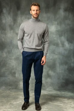 Pini Parma Grey Merino Turtleneck – Made In Italy Online