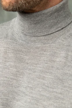 Pini Parma Grey Merino Turtleneck – Made In Italy Online