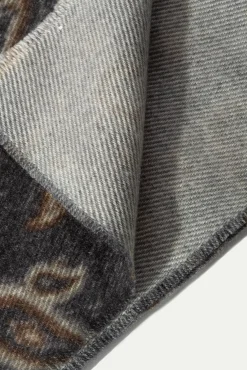 Pini Parma Grey Paisley Reversible Scarf - Made In Italy Cheap
