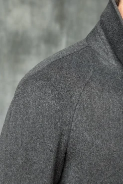 Pini Parma Grey Raglan Coat In Loro Piana Wool – Made In Italy Discount