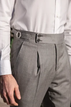 Pini Parma Grey Trousers "Soragna Capsule Collection" - Made In Italy Hot