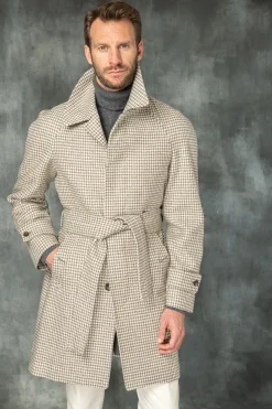Pini Parma Houndstooth Raglan Coat – Made In Italy Fashion
