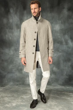 Pini Parma Houndstooth Raglan Coat – Made In Italy Fashion