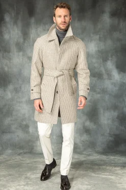 Pini Parma Houndstooth Raglan Coat – Made In Italy Fashion