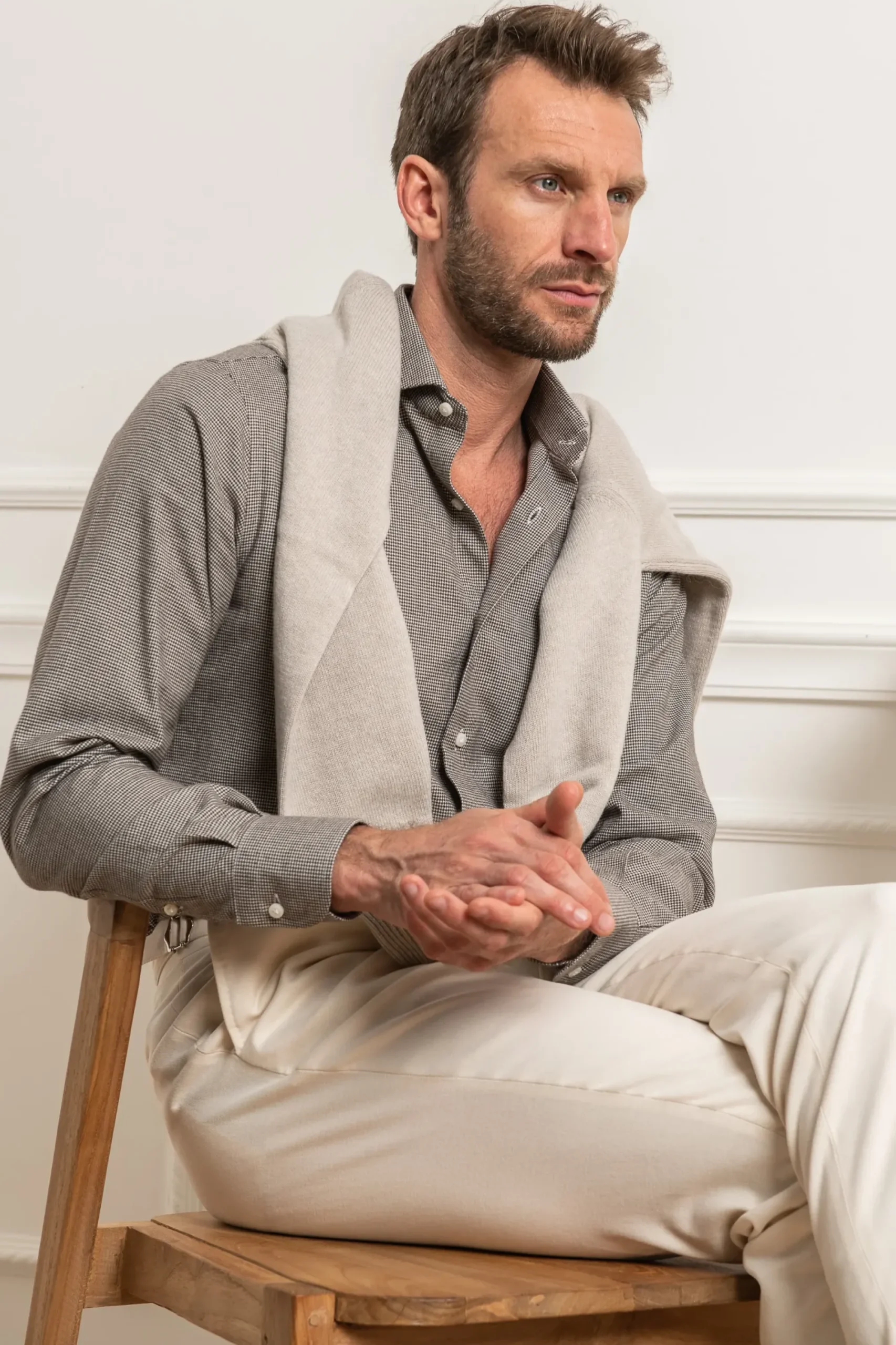 Pini Parma Houndstooth Shirt - Made In Italy Outlet