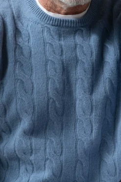 Pini Parma Light Blue Cable Knit Sweater – Made In Italy Shop