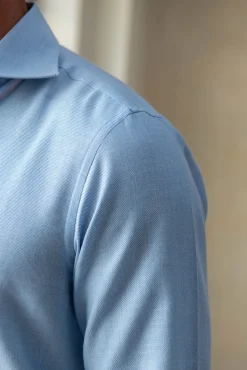 Pini Parma Light Blue Cashmere And Cotton Shirt - Made In Italy Cheap