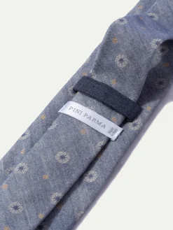 Pini Parma Light Blue Fancy Tie - Made In Italy New