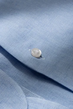 Pini Parma Light Blue Linen Shirt - Made In Italy Hot