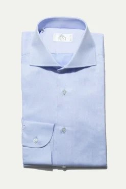 Pini Parma Light Blue Micro Fancy Shirt - Made In Italy Online