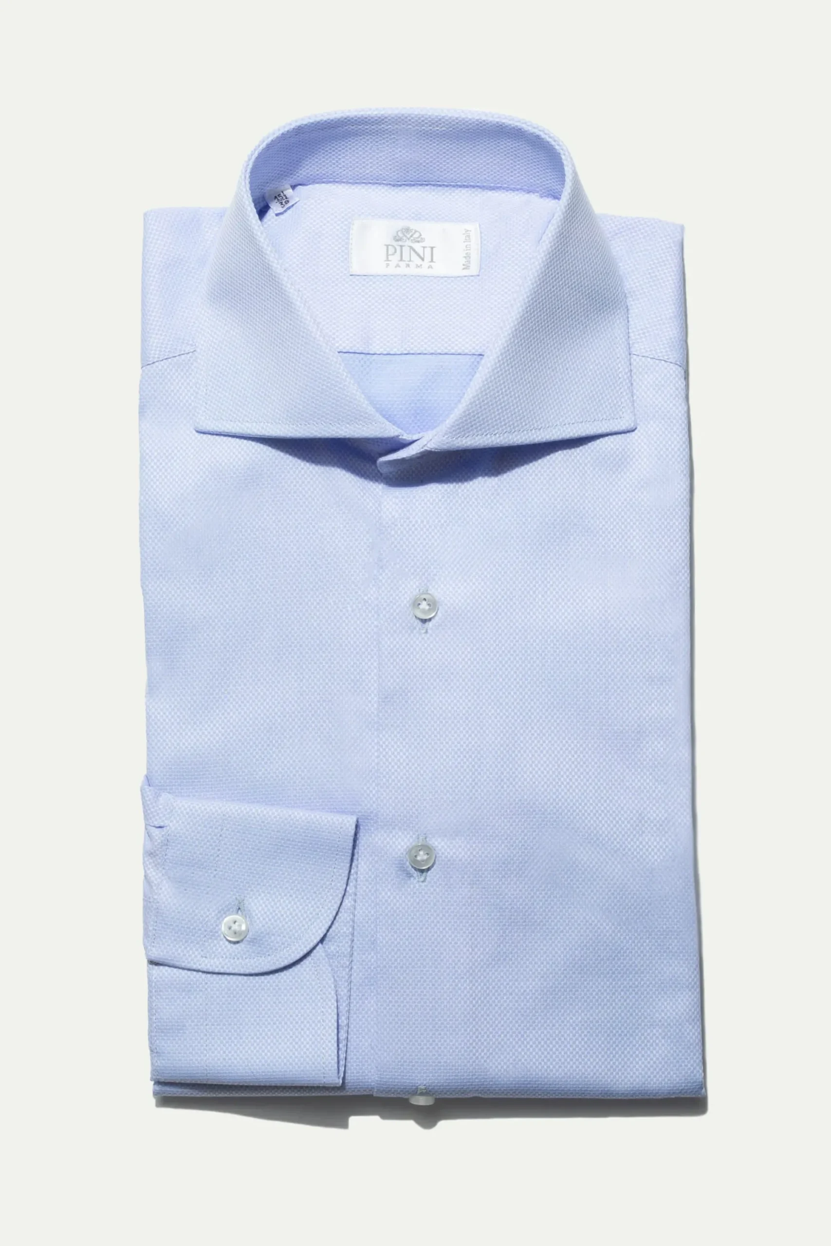 Pini Parma Light Blue Micro Fancy Shirt - Made In Italy Online