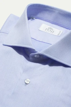 Pini Parma Light Blue Micro Fancy Shirt - Made In Italy Online