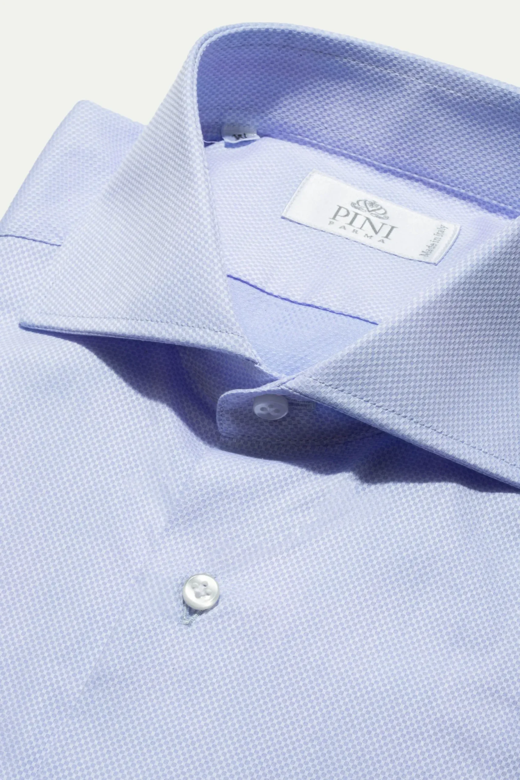 Pini Parma Light Blue Micro Fancy Shirt - Made In Italy Online